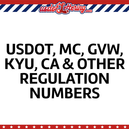 usdot mc gvw kyu ca regulation numbers