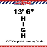 Truck or Trailer Height Number Decal Sticker Sign (Set of 2)