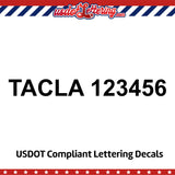 TACLA Number Decal Sticker (Set of 2)