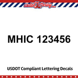 MHIC Number Decal Sticker (Set of 2)