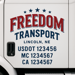 Custom Designed USDOT Truck Door Decal Lettering Signs For Semi-Trucks & Work Trucks (Set of 2)