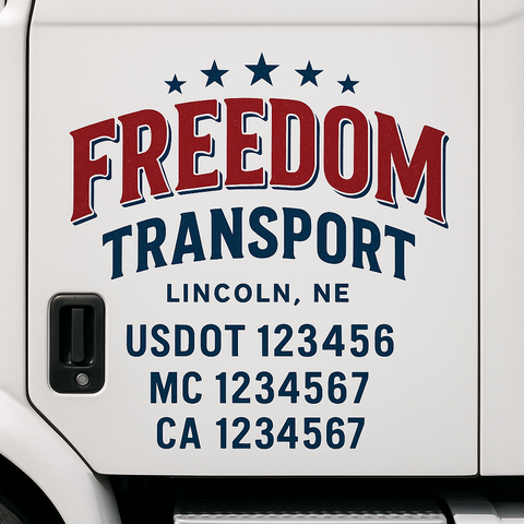 Custom Designed USDOT Truck Door Decal Lettering Signs For Semi-Trucks & Work Trucks (Set of 2)