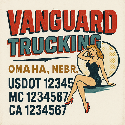 Custom Designed USDOT Truck Door Decal Lettering Signs For Semi-Trucks & Work Trucks (Set of 2)