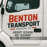 Custom Designed USDOT Truck Door Decal Lettering Signs For Semi-Trucks & Work Trucks (Set of 2)