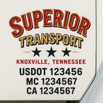 Custom Designed USDOT Truck Door Decal Lettering Signs For Semi-Trucks & Work Trucks (Set of 2)