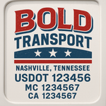 Custom Designed USDOT Truck Door Decal Lettering Signs For Semi-Trucks & Work Trucks (Set of 2)