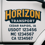 Custom Designed USDOT Truck Door Decal Lettering Signs For Semi-Trucks & Work Trucks (Set of 2)