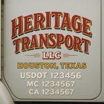 Custom Designed USDOT Truck Door Decal Lettering Signs For Semi-Trucks & Work Trucks (Set of 2)