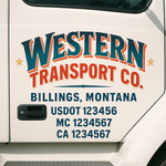 Custom Designed USDOT Truck Door Decal Lettering Signs For Semi-Trucks & Work Trucks (Set of 2)