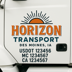 Custom Designed USDOT Truck Door Decal Lettering Signs For Semi-Trucks & Work Trucks (Set of 2)