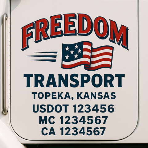 Custom Designed USDOT Truck Door Decal Lettering Signs For Semi-Trucks & Work Trucks (Set of 2)