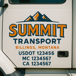 Custom Designed USDOT Truck Door Decal Lettering Signs For Semi-Trucks & Work Trucks (Set of 2)