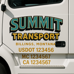 Custom Designed USDOT Truck Door Decal Lettering Signs For Semi-Trucks & Work Trucks (Set of 2)