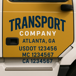 Custom Designed USDOT Truck Door Decal Lettering Signs For Semi-Trucks & Work Trucks (Set of 2)