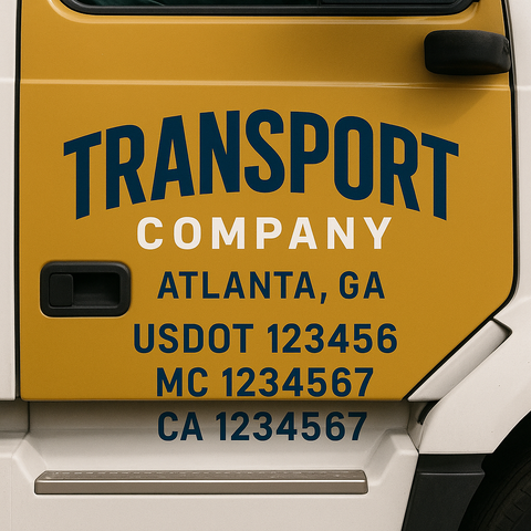 Custom Designed USDOT Truck Door Decal Lettering Signs For Semi-Trucks & Work Trucks (Set of 2)