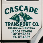 Custom Designed USDOT Truck Door Decal Lettering Signs For Semi-Trucks & Work Trucks (Set of 2)