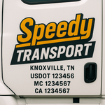 Custom Designed USDOT Truck Door Decal Lettering Signs For Semi-Trucks & Work Trucks (Set of 2)