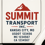 Custom Designed USDOT Truck Door Decal Lettering Signs For Semi-Trucks & Work Trucks (Set of 2)