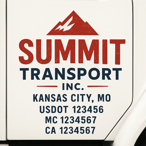 Custom Designed USDOT Truck Door Decal Lettering Signs For Semi-Trucks & Work Trucks (Set of 2)