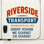 Custom Designed USDOT Truck Door Decal Lettering Signs For Semi-Trucks & Work Trucks (Set of 2)