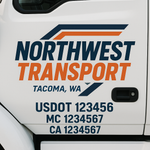 Custom Designed USDOT Truck Door Decal Lettering Signs For Semi-Trucks & Work Trucks (Set of 2)