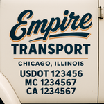 Custom Designed USDOT Truck Door Decal Lettering Signs For Semi-Trucks & Work Trucks (Set of 2)