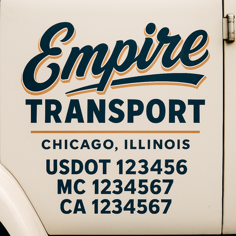Custom Designed USDOT Truck Door Decal Lettering Signs For Semi-Trucks & Work Trucks (Set of 2)