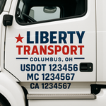Custom Designed USDOT Truck Door Decal Lettering Signs For Semi-Trucks & Work Trucks (Set of 2)