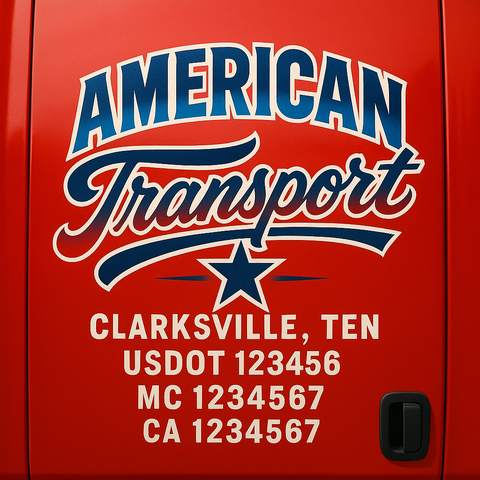 Custom Designed USDOT Truck Door Decal Lettering Signs For Semi-Trucks & Work Trucks (Set of 2)