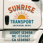 Custom Designed USDOT Truck Door Decal Lettering Signs For Semi-Trucks & Work Trucks (Set of 2)