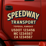 Custom Designed USDOT Truck Door Decal Lettering Signs For Semi-Trucks & Work Trucks (Set of 2)