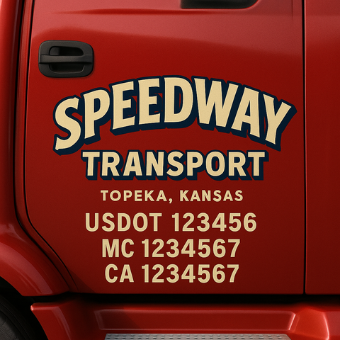 Custom Designed USDOT Truck Door Decal Lettering Signs For Semi-Trucks & Work Trucks (Set of 2)