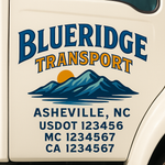 Custom Designed USDOT Truck Door Decal Lettering Signs For Semi-Trucks & Work Trucks (Set of 2)