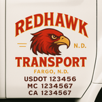Custom Designed USDOT Truck Door Decal Lettering Signs For Semi-Trucks & Work Trucks (Set of 2)