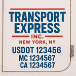 Custom Designed USDOT Truck Door Decal Lettering Signs For Semi-Trucks & Work Trucks (Set of 2)
