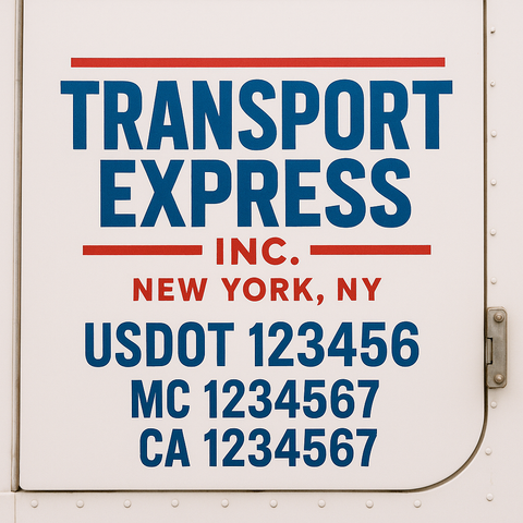 Custom Designed USDOT Truck Door Decal Lettering Signs For Semi-Trucks & Work Trucks (Set of 2)