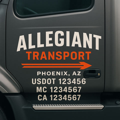Custom Designed USDOT Truck Door Decal Lettering Signs For Semi-Trucks & Work Trucks (Set of 2)