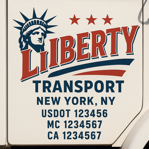 Custom Designed USDOT Truck Door Decal Lettering Signs For Semi-Trucks & Work Trucks (Set of 2)