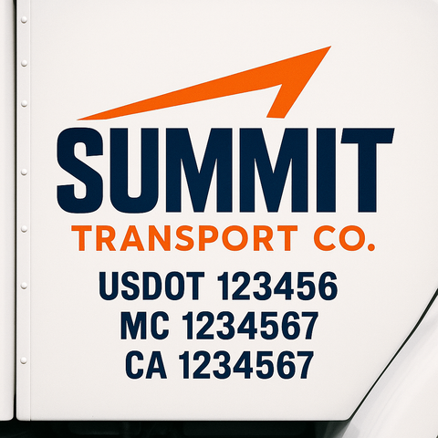 Custom Designed USDOT Truck Door Decal Lettering Signs For Semi-Trucks & Work Trucks (Set of 2)