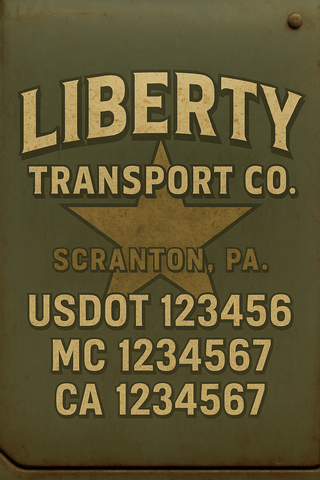 Custom Designed USDOT Truck Door Decal Lettering Signs For Semi-Trucks & Work Trucks (Set of 2)
