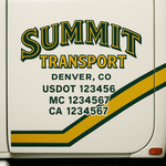 Custom Designed USDOT Truck Door Decal Lettering Signs For Semi-Trucks & Work Trucks (Set of 2)