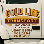 Custom Designed USDOT Truck Door Decal Lettering Signs For Semi-Trucks & Work Trucks (Set of 2)