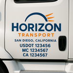 Custom Designed USDOT Truck Door Decal Lettering Signs For Semi-Trucks & Work Trucks (Set of 2)