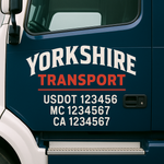 Custom Designed USDOT Truck Door Decal Lettering Signs For Semi-Trucks & Work Trucks (Set of 2)