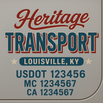 Custom Designed USDOT Truck Door Decal Lettering Signs For Semi-Trucks & Work Trucks (Set of 2)