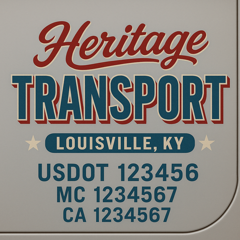 Custom Designed USDOT Truck Door Decal Lettering Signs For Semi-Trucks & Work Trucks (Set of 2)
