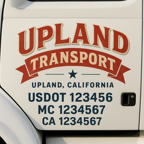 Custom Designed USDOT Truck Door Decal Lettering Signs For Semi-Trucks & Work Trucks (Set of 2)