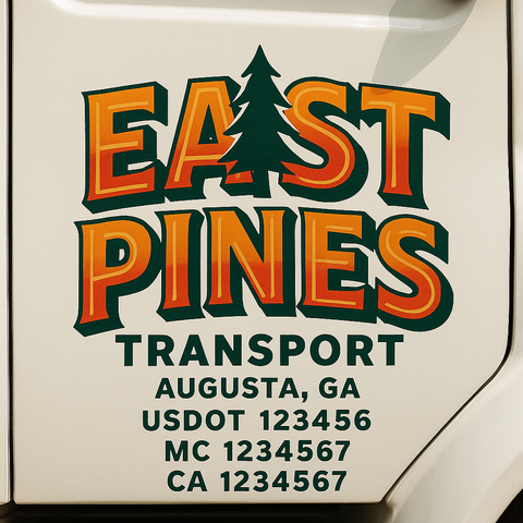 Custom Designed USDOT Truck Door Decal Lettering Signs For Semi-Trucks & Work Trucks (Set of 2)