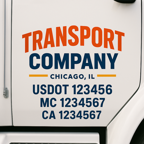 Custom Designed USDOT Truck Door Decal Lettering Signs For Semi-Trucks & Work Trucks (Set of 2)