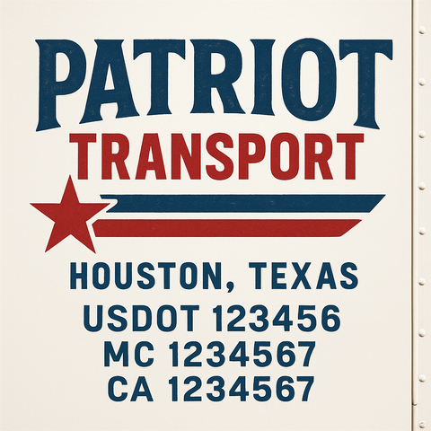 Custom Designed USDOT Truck Door Decal Lettering Signs For Semi-Trucks & Work Trucks (Set of 2)